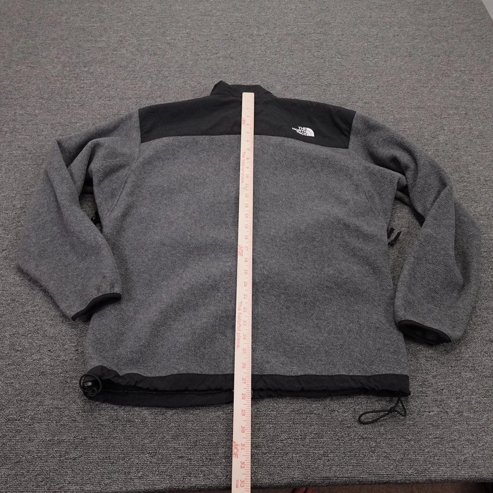 The North Face Jacket Mens Large Gray Black Denali Fleece Full Zip Pockets